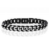 Stainless Steel Reversible Black/SteelCurb Bracelet