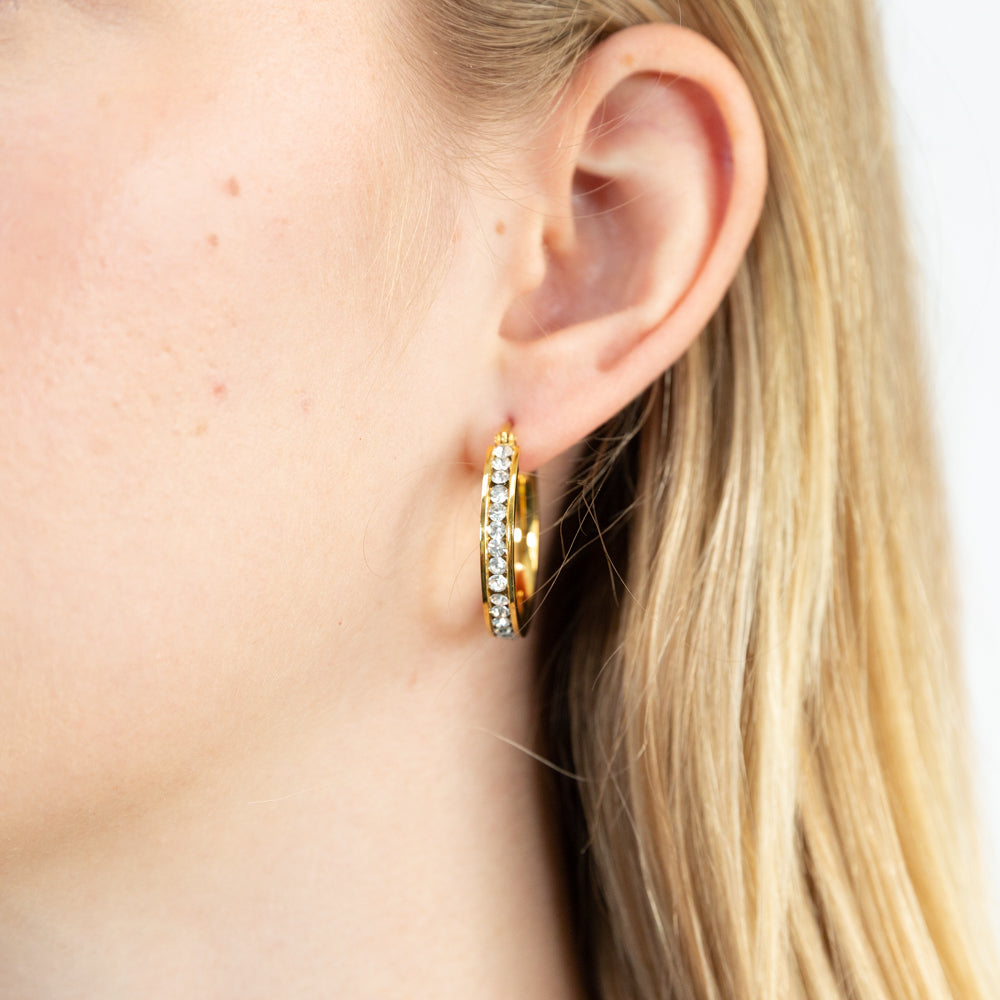 Gold Stainless Steel 1.3cm Hoop / Huggies Earrings - You Love It | Shop  Online or In Store
