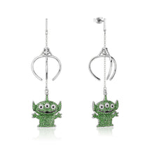 Load image into Gallery viewer, Disney Pixar Toy Story White Gold Plated Alien Crystal Drop Earrings