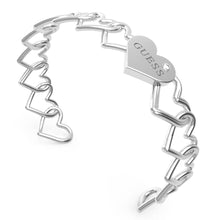 Load image into Gallery viewer, Guess Stainless Steel  Multi Heart Frame And Plain Bangle