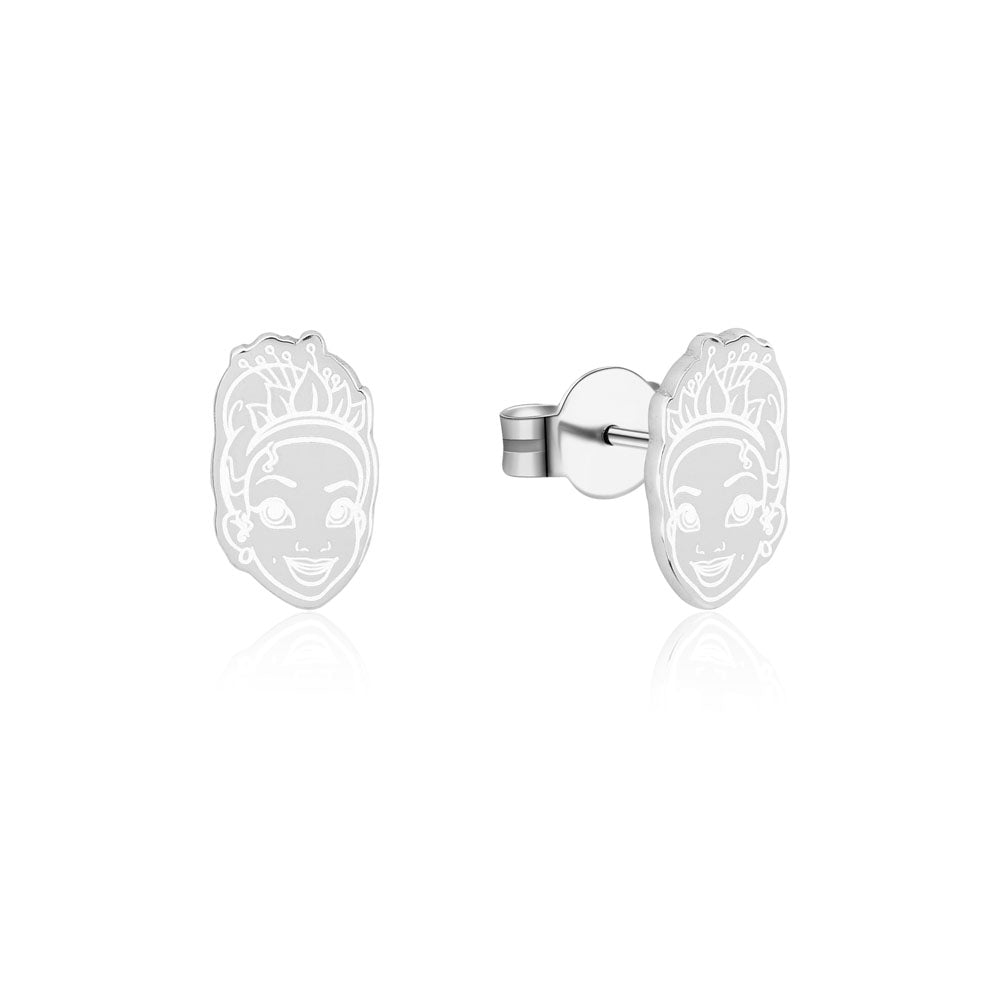 Disney Princess And The Frog Rhodium Plated Tiana 12mm Stud Earrings