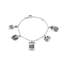 Load image into Gallery viewer, Disney Jack &amp; Sally White Gold Plated Spell Charm 19cm Bracelet