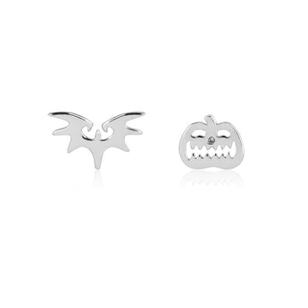Disney Bat+Pum White Gold Plated Mix Match Stud Earrings