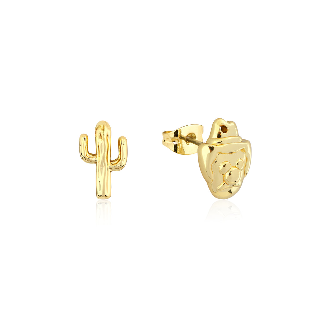 Streets Bubble O'Bill Gold Plated Stainless Steel Cactus Mix Match Stud Earrings