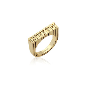 Couture Kingdom Disney Streets Bubble O'Bill Gold Plated Stainless Steel Howdy Ring, Size "N 1/2"