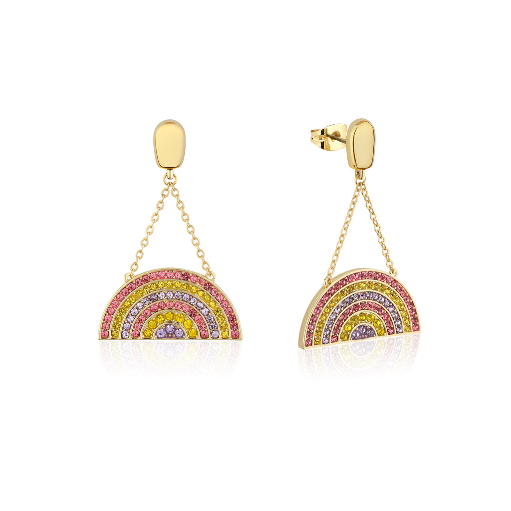Streets Paddle Pop Gold Plated Stainless Steel Rainbow Crystal Drop Earrings