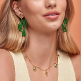 Couture Kingdom Disney Streets Bubble O'Bill White Gold Plated Stainless Steel Cactus 70mm Drop Earrings
