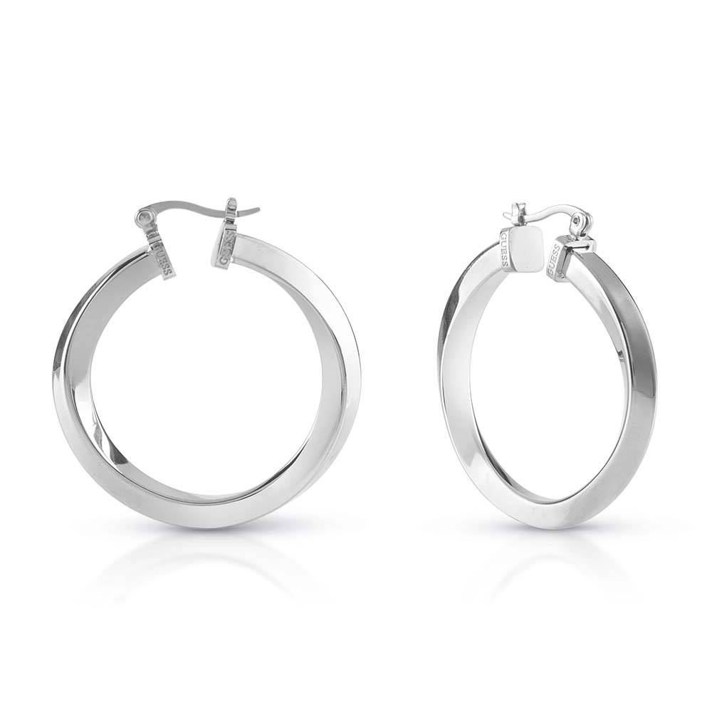 Guess rhodium plated earrings Clearance