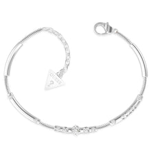 Load image into Gallery viewer, Guess Rhodium Plated Stainless Steel Chain &amp; White CZ Bracelet