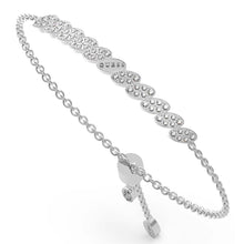 Load image into Gallery viewer, Guess Rhodium Plated Stainless Steel White CZ Leaf Bracelet