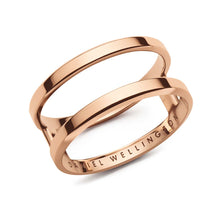 Load image into Gallery viewer, Daniel Wellington Rose Gold Plated Stainless Steel Elan Dual Ring Size &quot;N&quot;