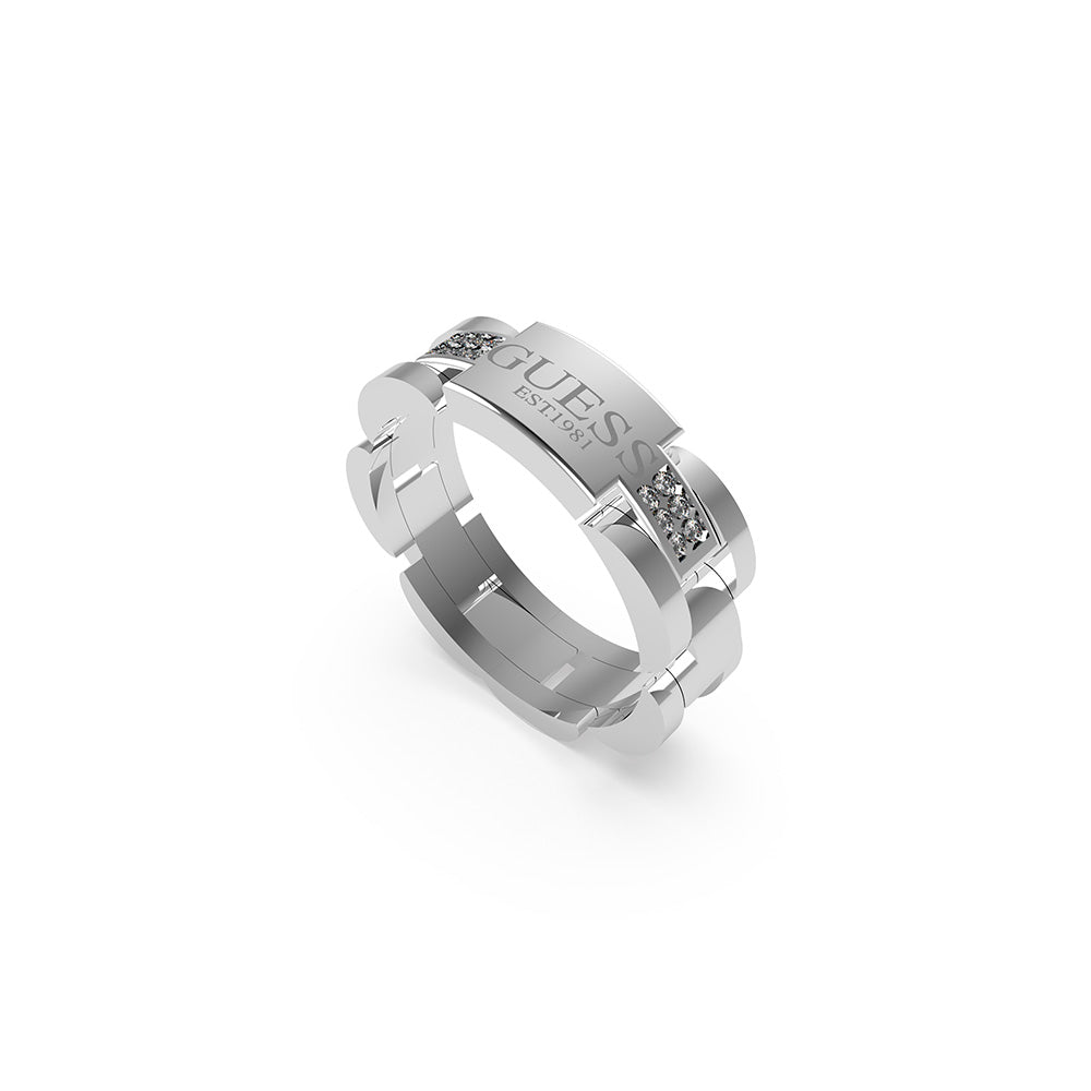 Guess mens silver rings Clearance