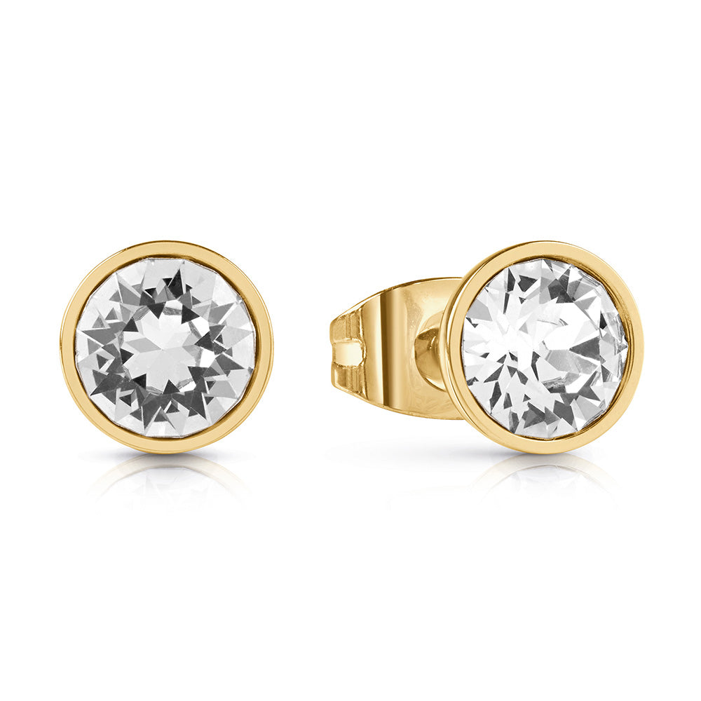 Guess Gold Plated 8mm Cubic Zirconia Stud Earrings