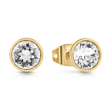 Load image into Gallery viewer, Guess Gold Plated 8mm Cubic Zirconia Stud Earrings
