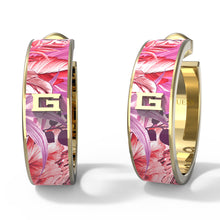 Load image into Gallery viewer, Guess Yellow Gold Plated 35mm Jungle Print Hoop Earrings
