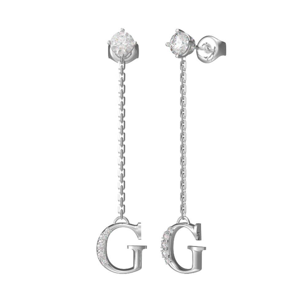 Guess Stainless Steel G Pendant On 47mm Chain Drop Earring