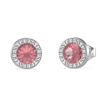 Load image into Gallery viewer, Guess Stainless Steel 10mm Fuchsia Cubic Zirconia Stud Earrings
