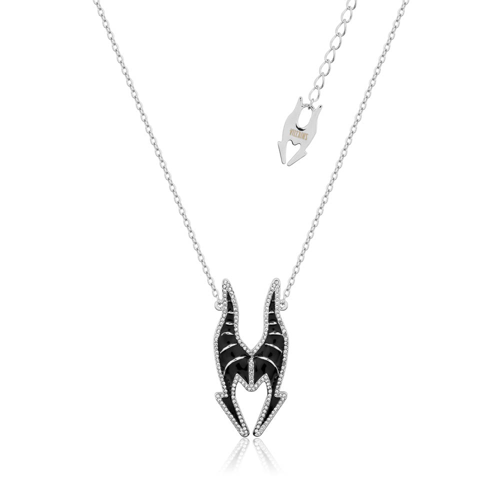 Disney Stainless Steel Maleficent Crystal Pendant With 45+7cm Chain