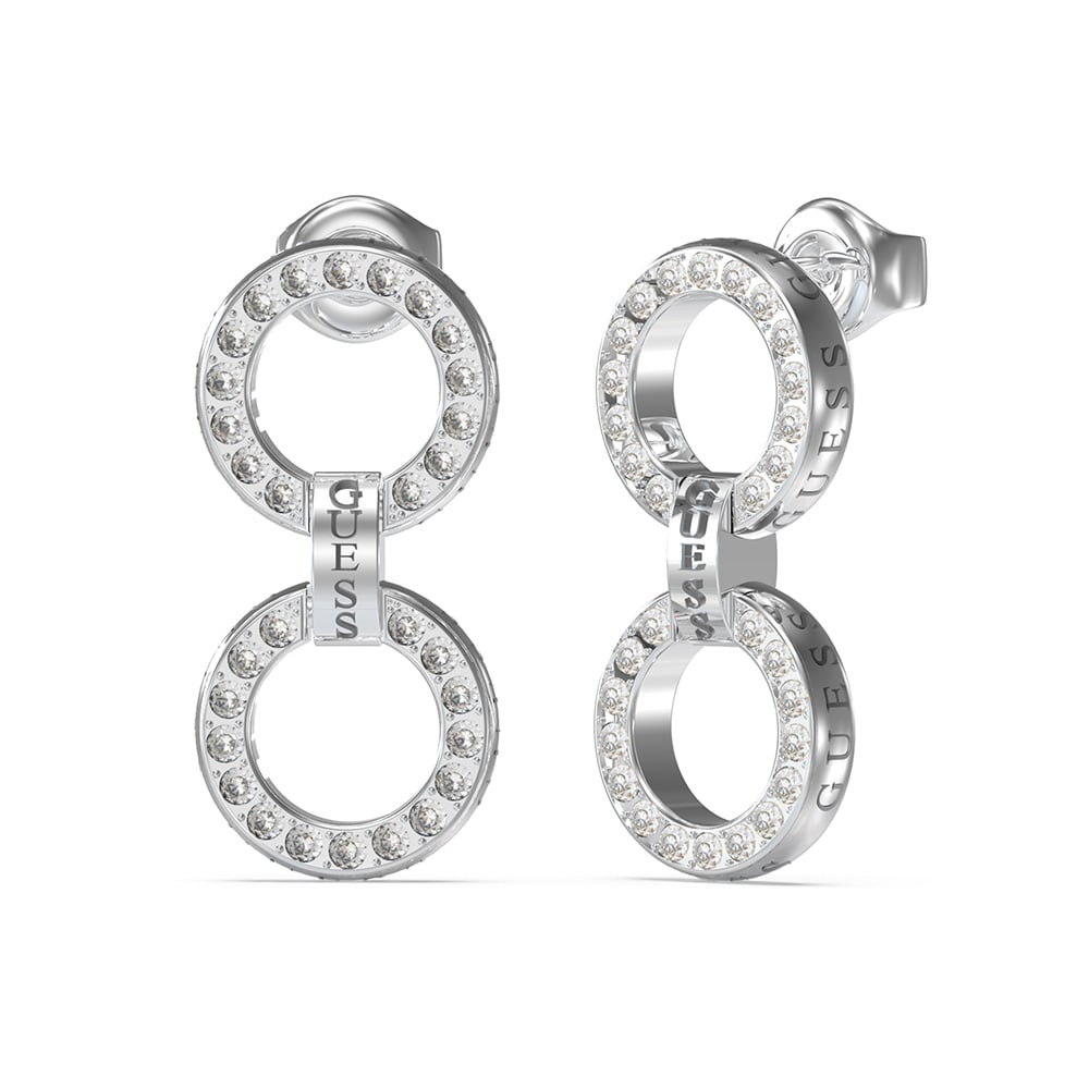 Guess rhodium plated earrings Clearance