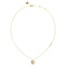 Load image into Gallery viewer, Guess Gold Plated Stainless Steel 16-18&quot; Plain &amp; Pave Heart Chain