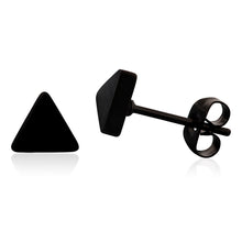 Load image into Gallery viewer, Stainless Steel Black Triangle 6X6.5mm Stud Earrings