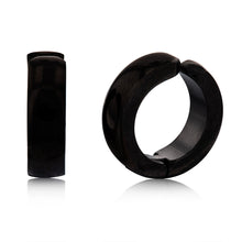 Load image into Gallery viewer, Stainless Steel Black 4mm Wide Clip On Huggies Earrings