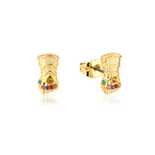 Load image into Gallery viewer, Disney Stainless Steel 14ct Gold Plated Infinity Gauntlet Stud Earrings