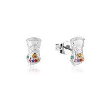 Load image into Gallery viewer, Disney Stainless Steel 14ct White Gold Plated Infinity Gauntlet Stud Earrings