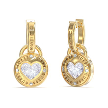 Load image into Gallery viewer, Guess Stainless Steel Gold Plated 26mm Heart Huggies Earrings