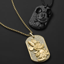 Load image into Gallery viewer, Disney Minnie Mouse Glass Crystal Pave Glitz Dogtag Pendant On Chain 100th Disney Anniversary