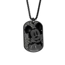 Load image into Gallery viewer, Disney Mickey Mouse Black Tone Stainless Steel Dog Tag Pendant On Chain 100th Disney Anniversary