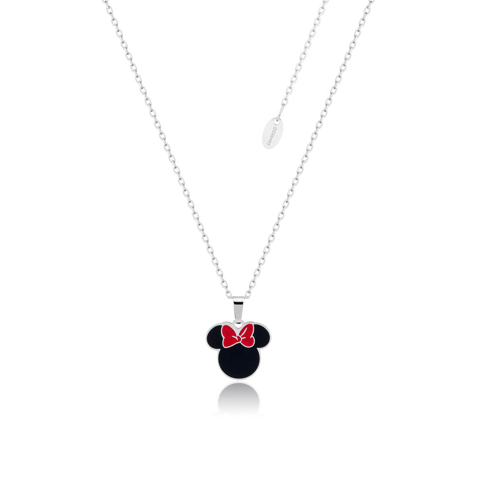 Disney Stainless Steel Minnie Silhouette Pendant On Chain