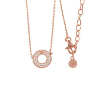 Load image into Gallery viewer, Emporio Armani Rose Gold Plated Sterling Silver Key Basics CZ Pendant On Chain