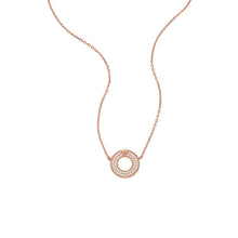 Load image into Gallery viewer, Emporio Armani Rose Gold Plated Sterling Silver Key Basics CZ Pendant On Chain