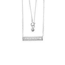 Load image into Gallery viewer, Michael Kors Sterling Silver Tapered Baguette Bar Earrings And Pendant With Chain Set