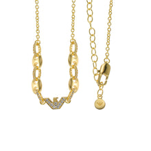 Load image into Gallery viewer, Emporio Armani Gold Plated Brass Sentimental CZ Pendant With Chain