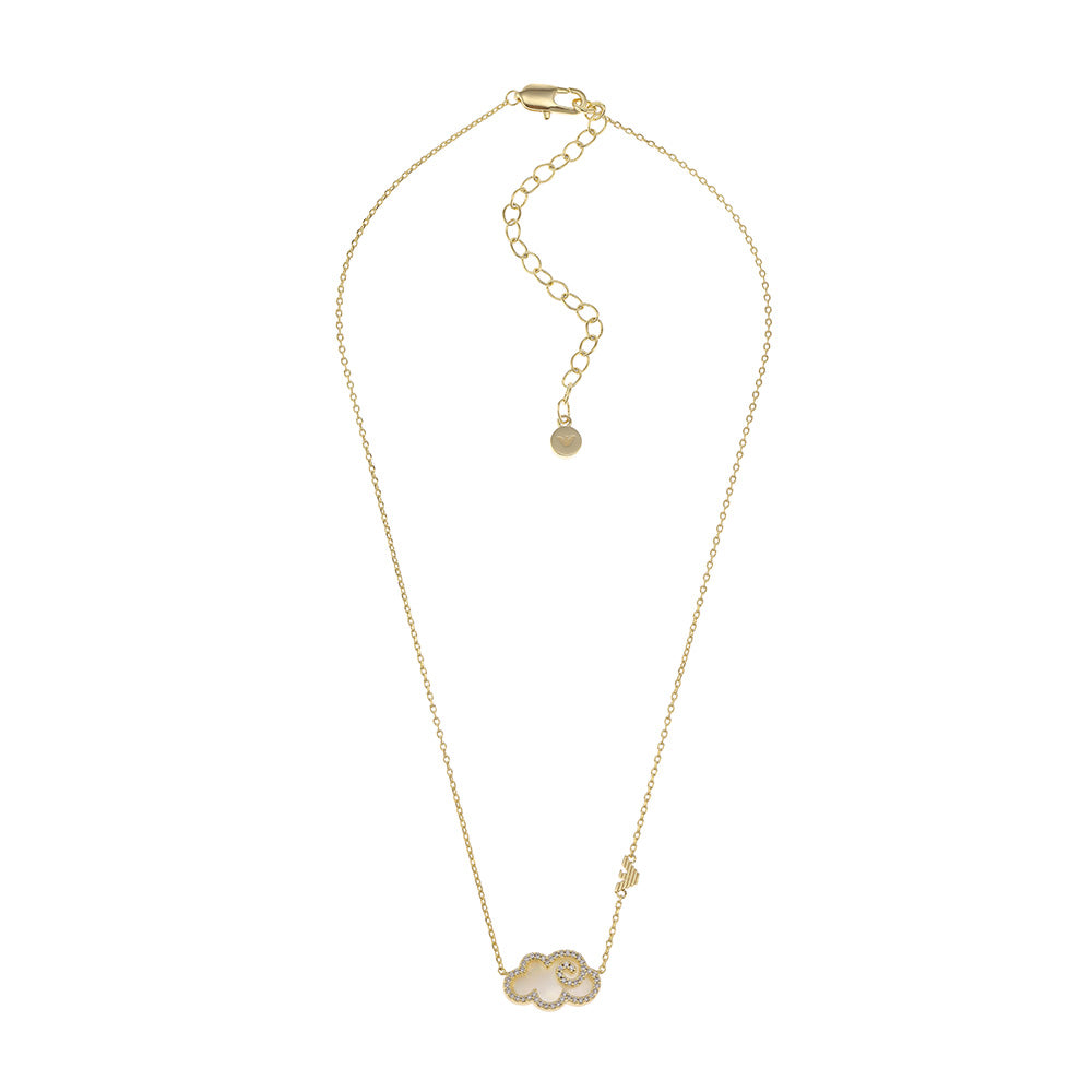 Emporio Armani Gold Plated Brass Sentimental Pendant With Chain