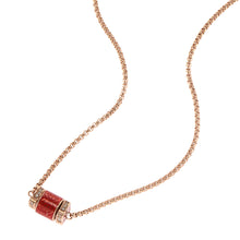 Load image into Gallery viewer, Emporio Armani Rose Gold Plated Stainless Steel Red Lacquer Pendant With Chain