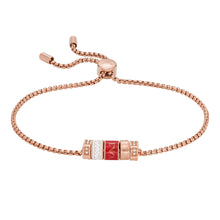 Load image into Gallery viewer, Emporio Armani Rose Gold Plated Stainless Steel Red Lacquer Components  Bracelet