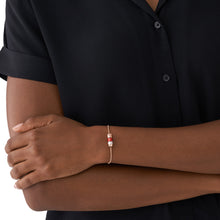 Load image into Gallery viewer, Emporio Armani Rose Gold Plated Stainless Steel Red Lacquer Components  Bracelet