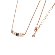 Load image into Gallery viewer, Emporio Armani Rose Gold Plated Stainless Steel Black Lacquer Components Pendant With Chain