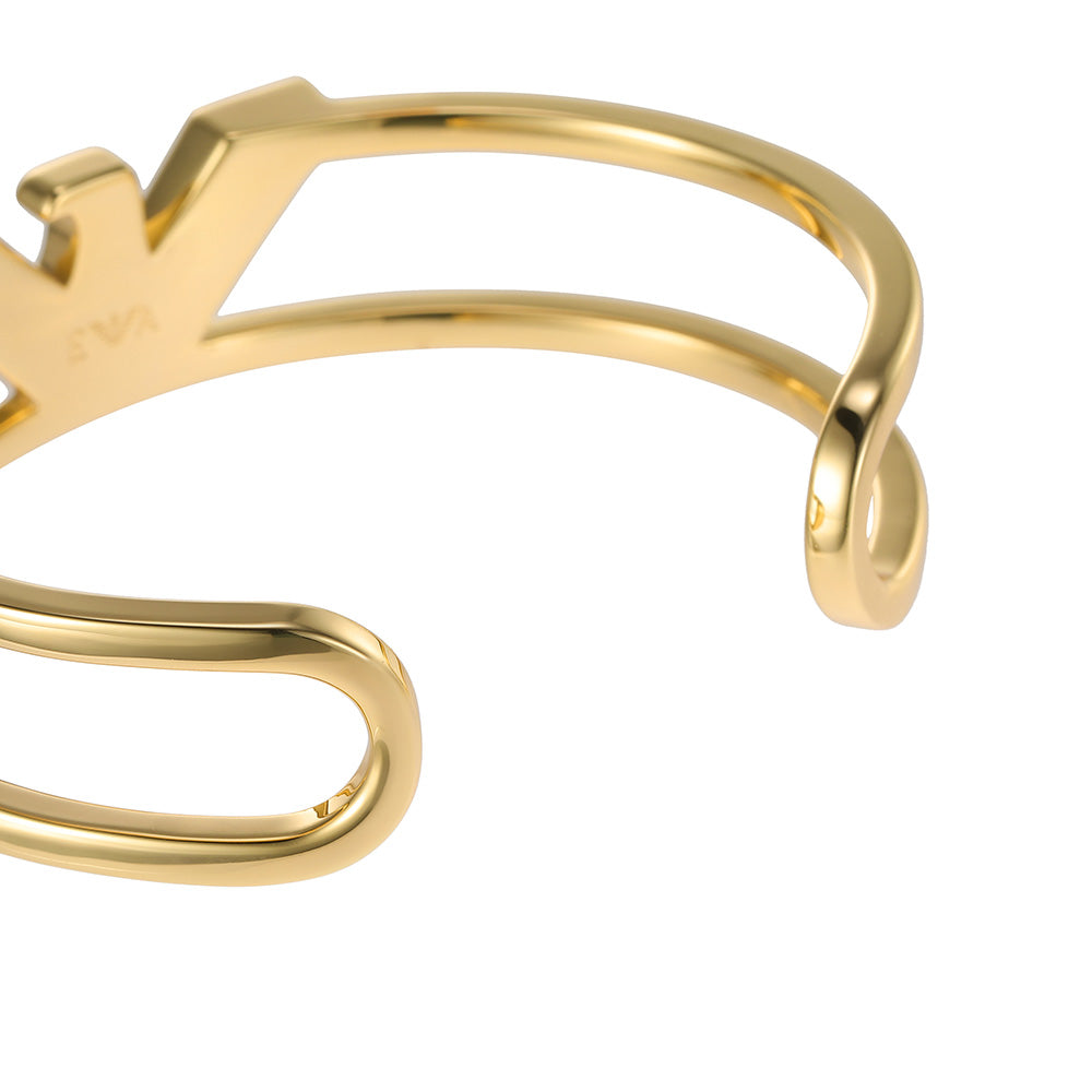 Emporio Armani Gold Plated Brass Fashion Cuff Bangle