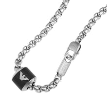 Load image into Gallery viewer, Emporio Armani Stainless Steel Black Marble Pendant On Chain