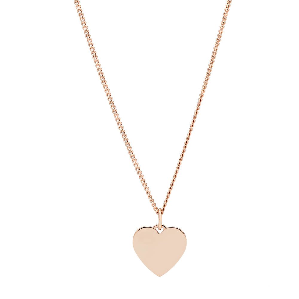 Fossil Rose Gold Plated Stainless Steel Drew Heart Pendant with Chain