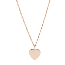 Load image into Gallery viewer, Fossil Rose Gold Plated Stainless Steel Drew Heart Pendant with Chain