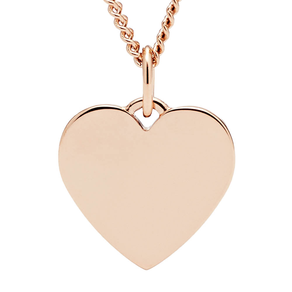 Fossil Rose Gold Plated Stainless Steel Drew Heart Pendant with Chain