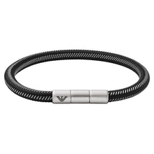 Load image into Gallery viewer, Emporio Armani Stainless Steel Black Nylon Bracelet