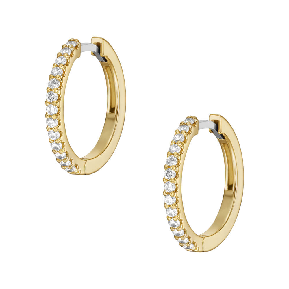 Fossil Yellow Gold Plated Stainless Steel Hoop Earring