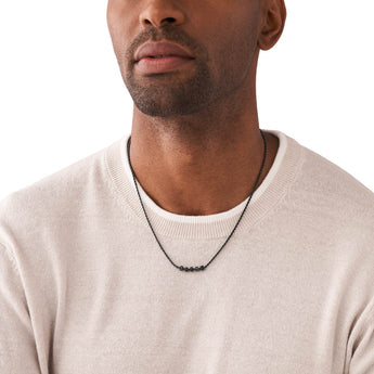 Emporio Armani Gunmetal And Stainless Steel Rondelle Chain