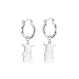 Couture Kingdom Disney White Gold-Plated Stainless steel Grogu Hoop Earrings